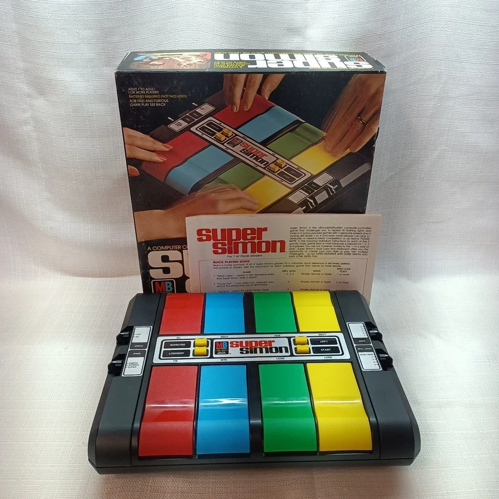 Milton Bradley Super Simon Game 1979 Retro Vtg For Parts Only Box Manual‎ READ